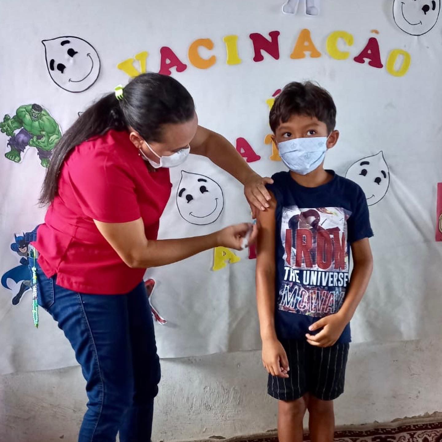 A criançada do Povoado Beirada em São João Batista já está sendo vacinada e feliz por estarem se protegendo da Covid 19 1